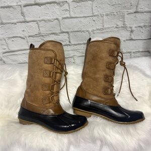 Tory Burch Brown and Black Winter Boots